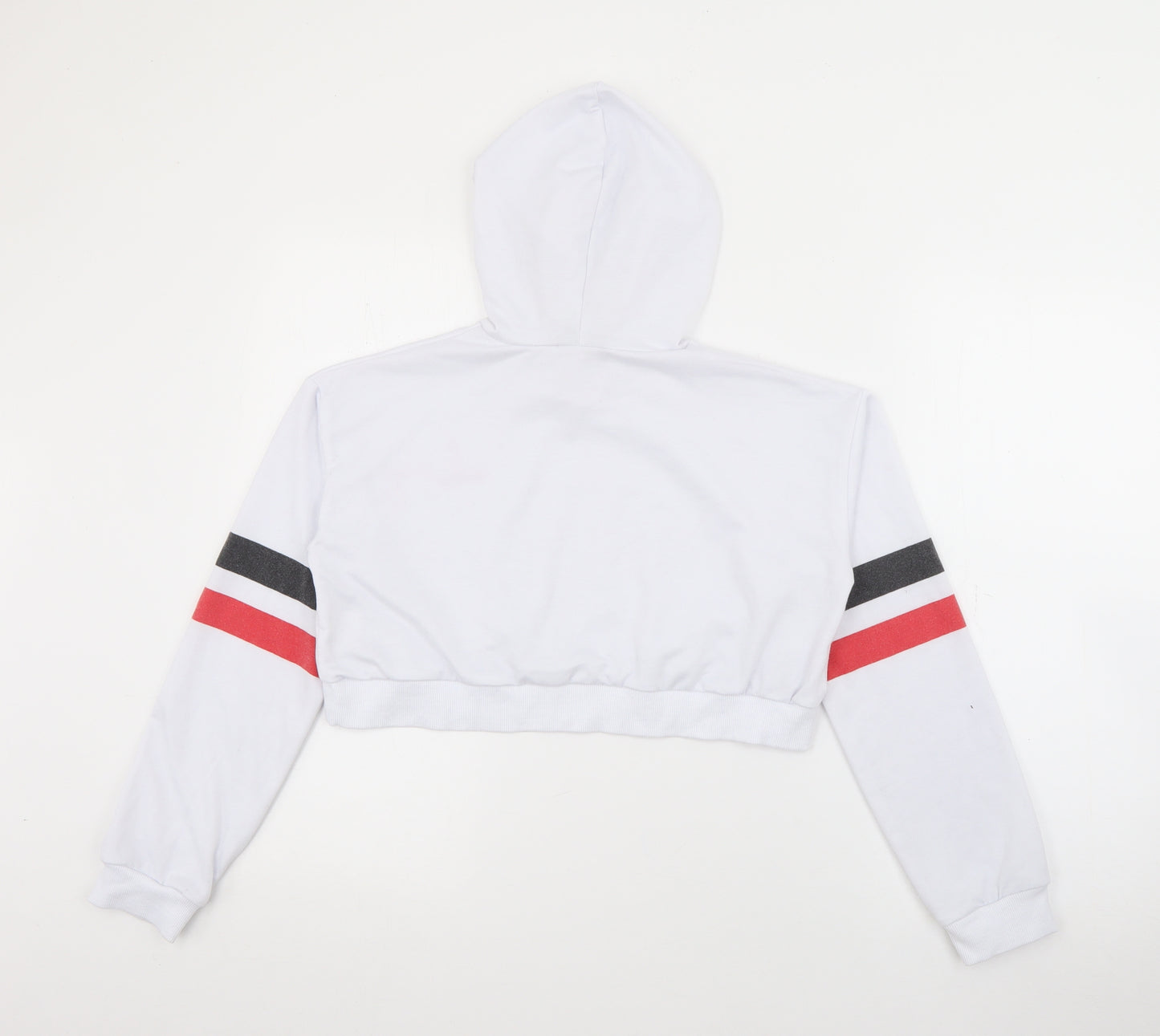 SheIn Womens White  Polyester Pullover Hoodie Size S   - Cropped