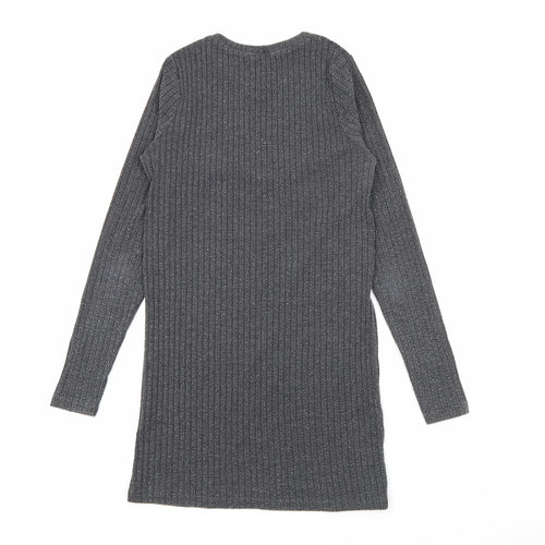 New Look Womens Grey Crew Neck  Cotton Pullover Jumper Size 8