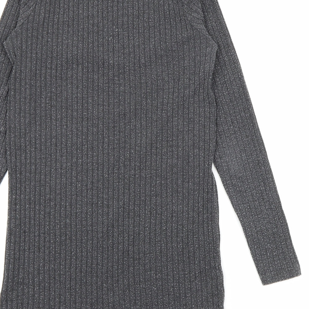 New Look Womens Grey Crew Neck  Cotton Pullover Jumper Size 8