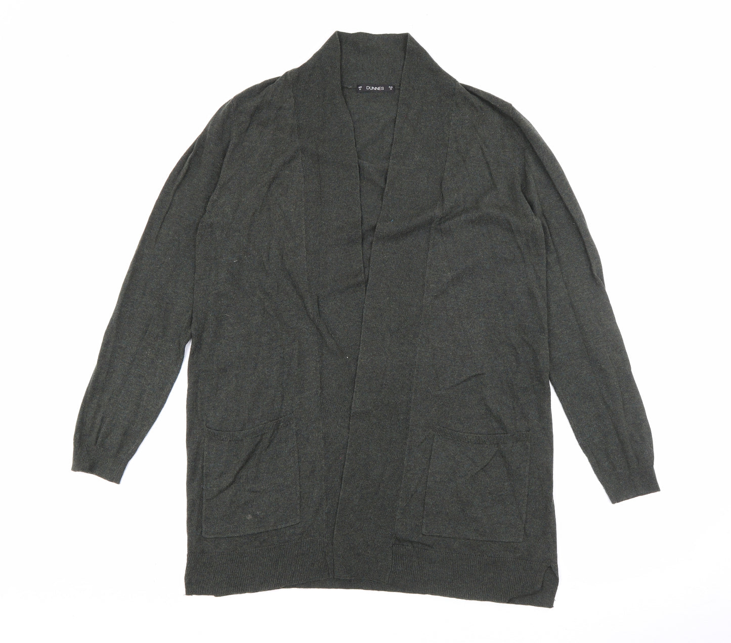 Dunnes Womens Green V-Neck  Nylon Cardigan Jumper Size M