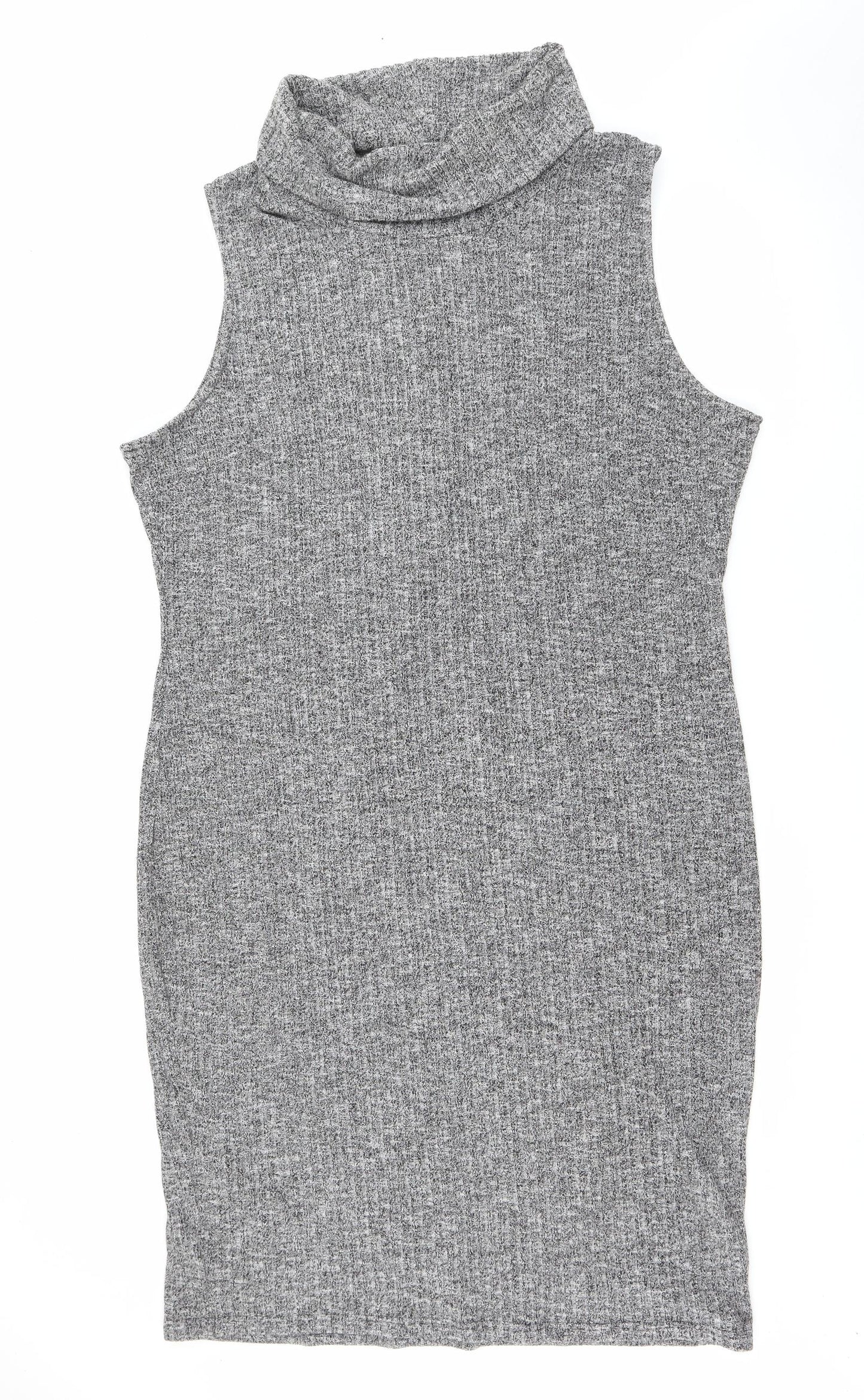 Samya Womens Grey  Polyester Bodycon  Size 26  Roll Neck