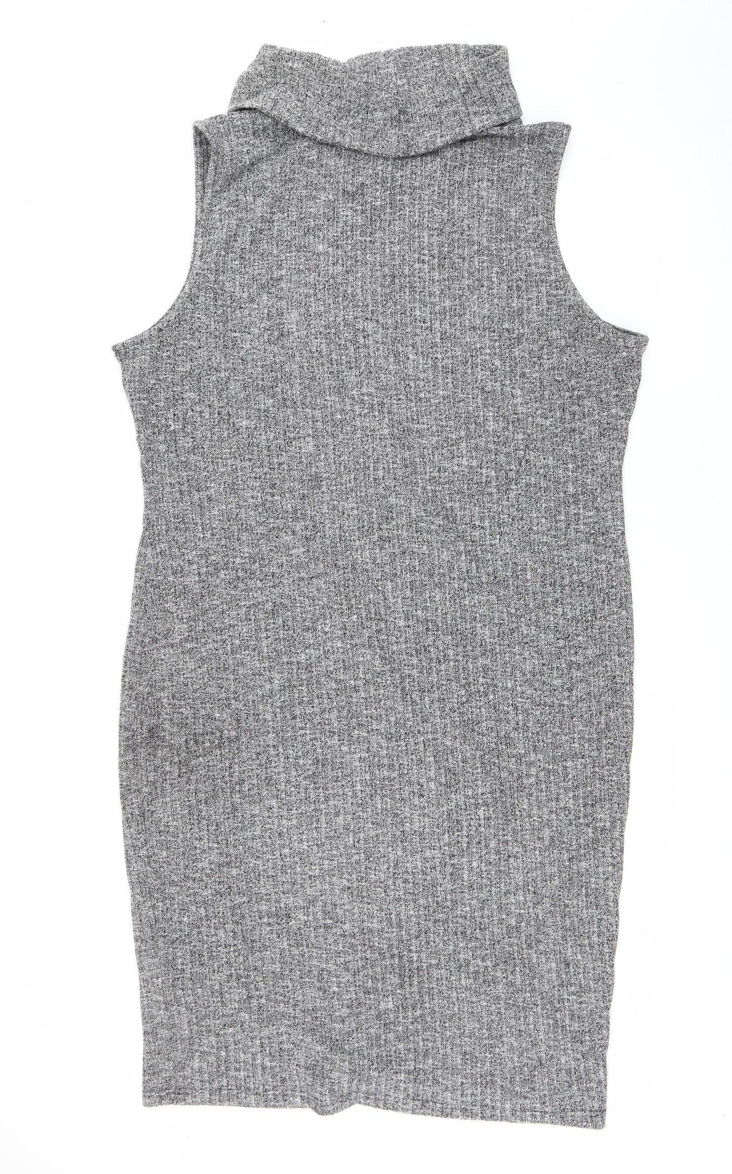 Samya Womens Grey  Polyester Bodycon  Size 26  Roll Neck