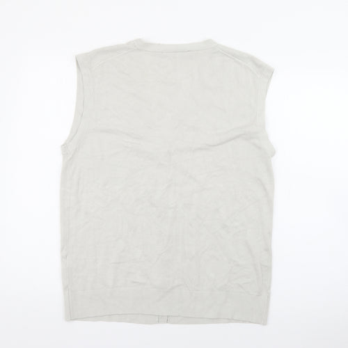 Zara Womens Grey V-Neck  Viscose Cardigan Jumper Size M