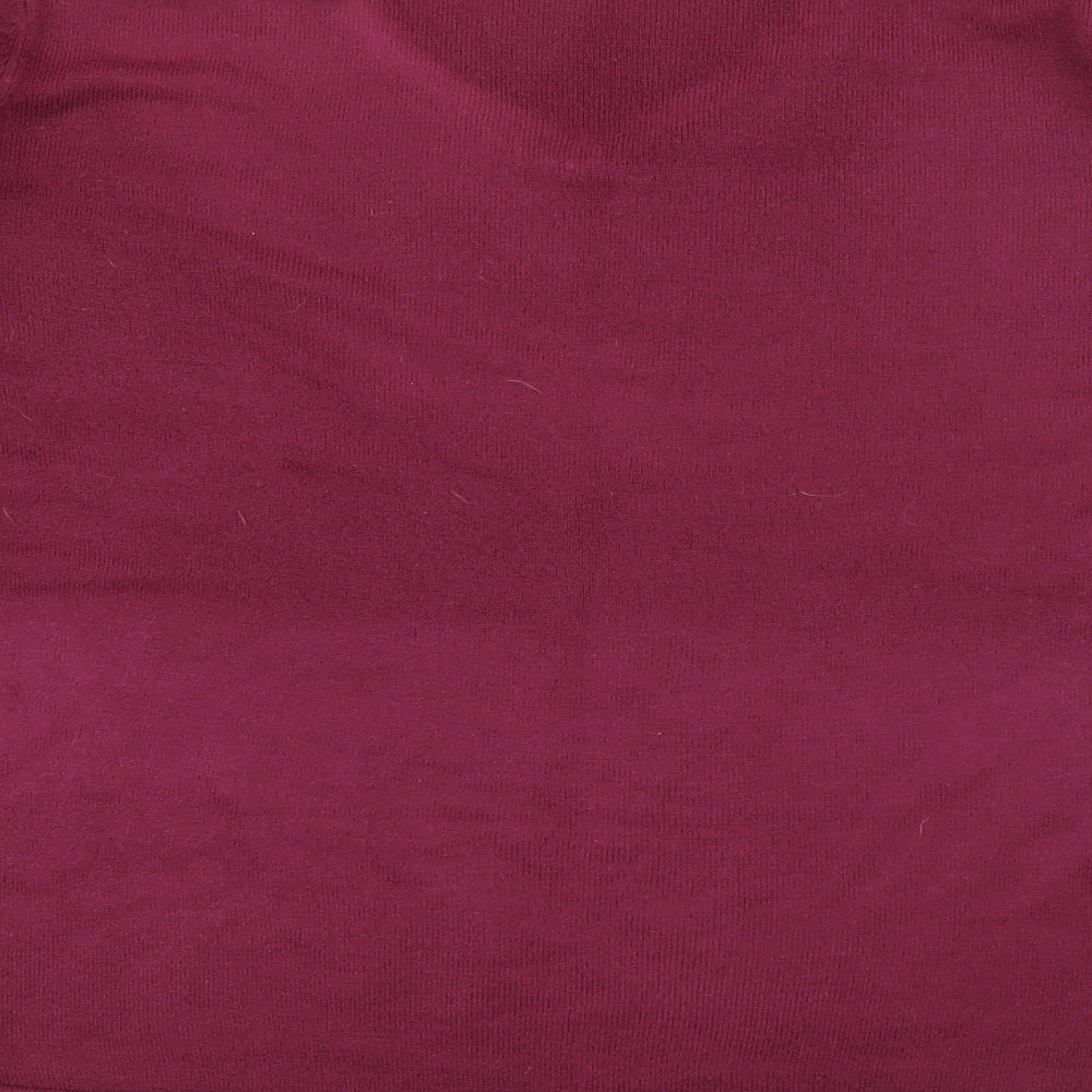 Bonmarché Womens Purple V-Neck  Acrylic Pullover Jumper Size L
