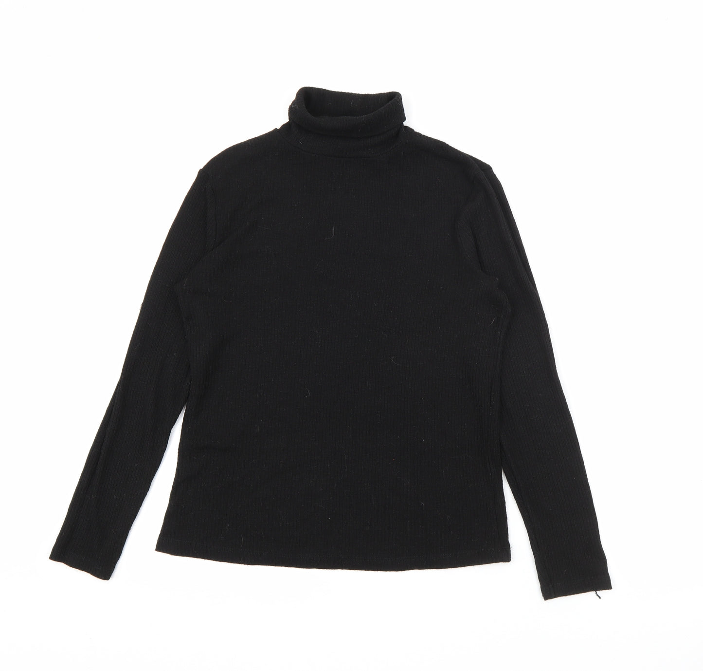 Nutmeg Womens Black Roll Neck  Viscose Pullover Jumper Size 8