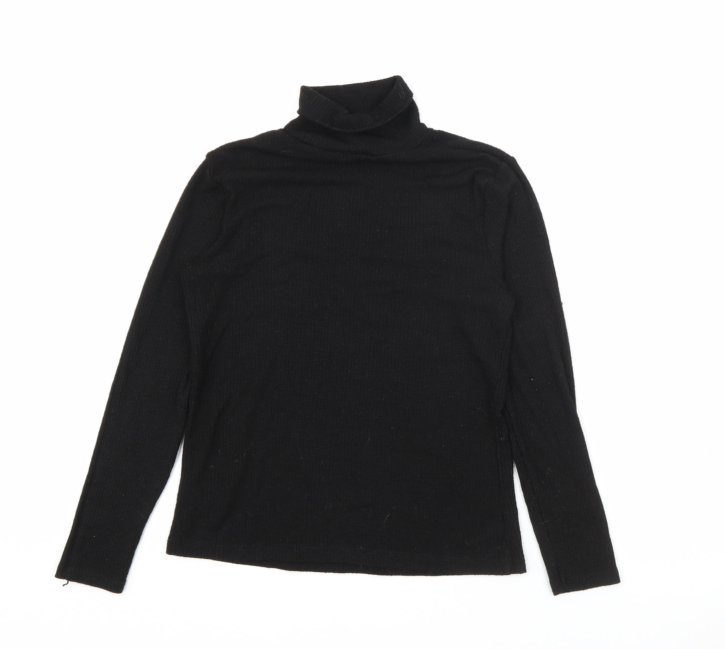 Nutmeg Womens Black Roll Neck  Viscose Pullover Jumper Size 8