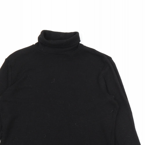 Nutmeg Womens Black Roll Neck  Viscose Pullover Jumper Size 8