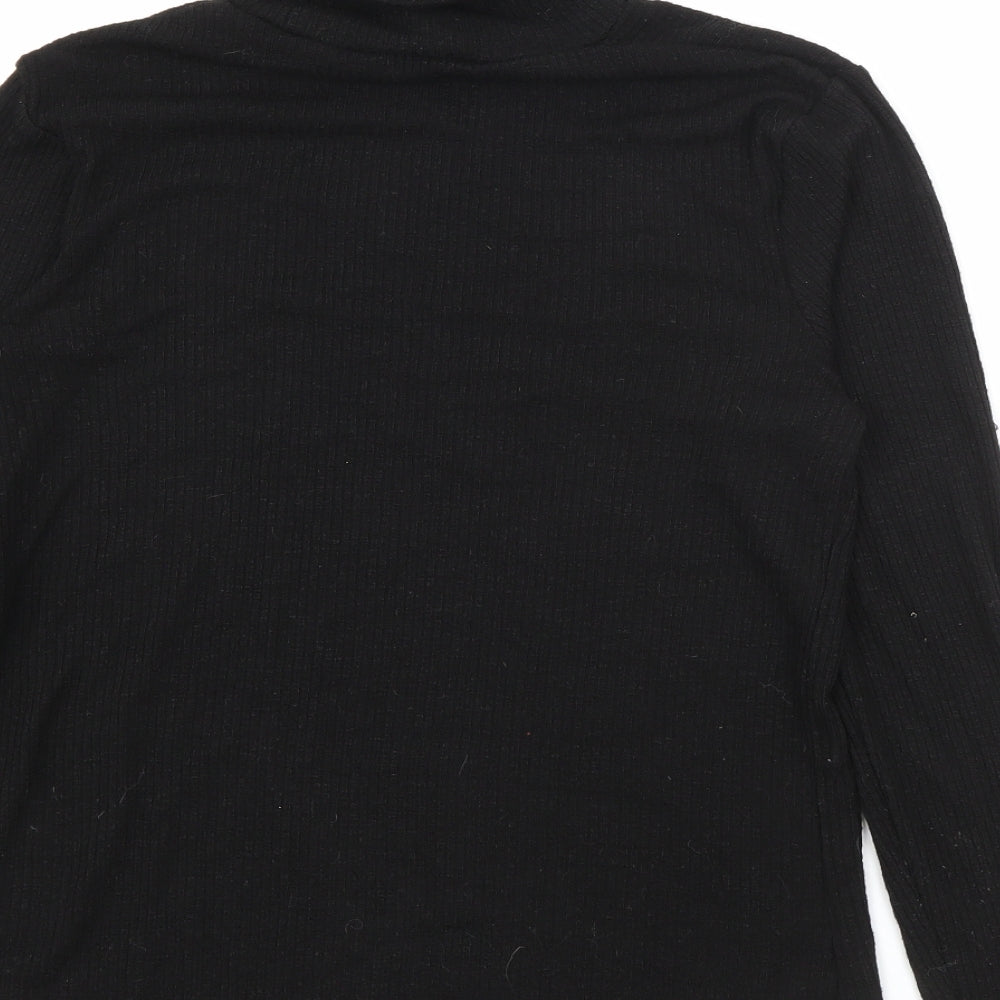 Nutmeg Womens Black Roll Neck  Viscose Pullover Jumper Size 8