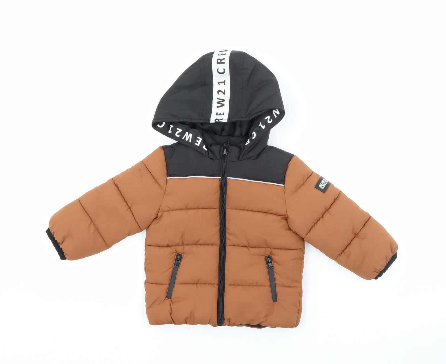 F&F Baby Brown   Puffer Jacket Coat Size 9-12 Months   Zip