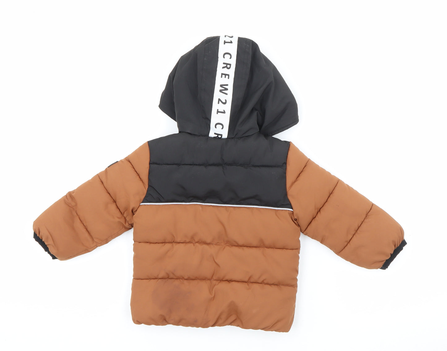 F&F Baby Brown   Puffer Jacket Coat Size 9-12 Months   Zip
