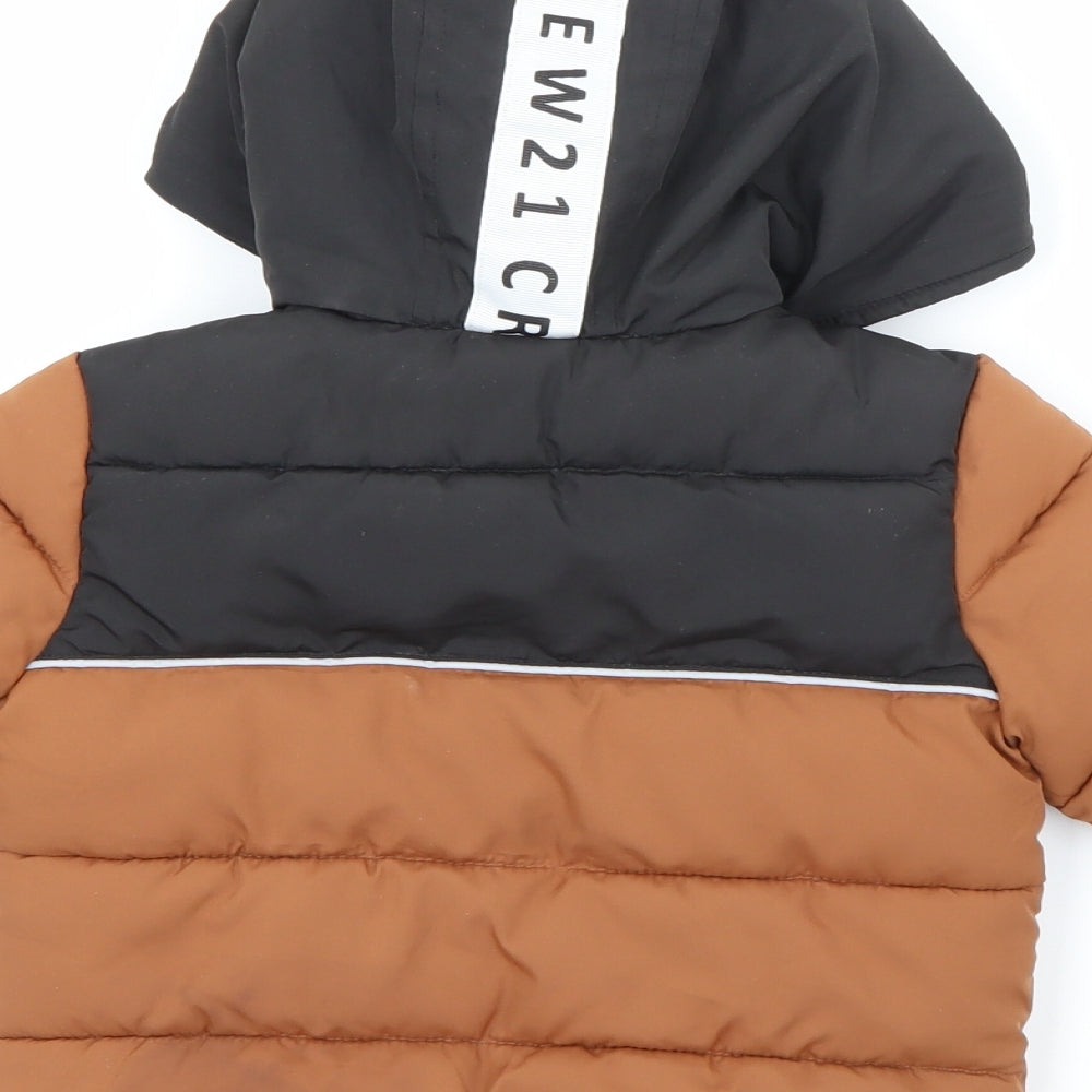F&F Baby Brown   Puffer Jacket Coat Size 9-12 Months   Zip