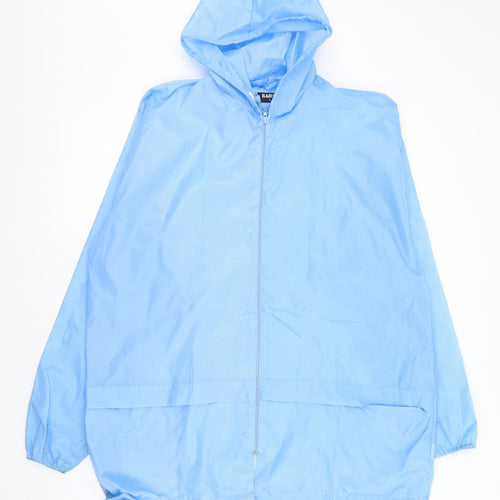 Barish Womens Blue   Rain Coat Coat Size L  Zip