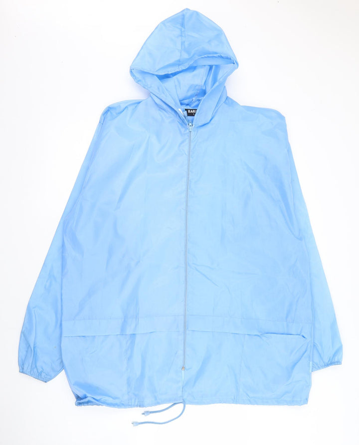 Barish Womens Blue Rain Coat Coat Size L Zip