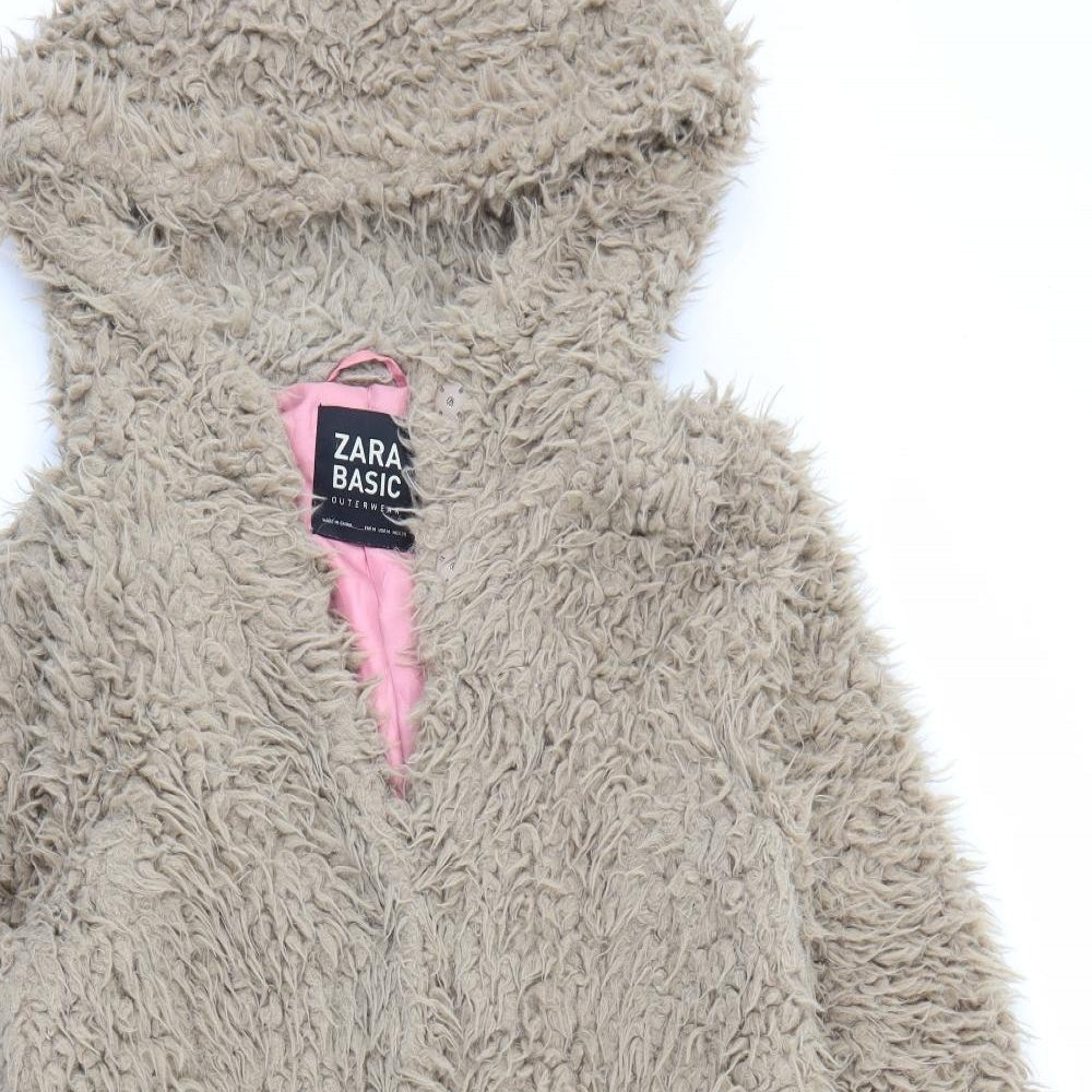 Zara Womens Brown   Overcoat Jacket Size M  Snap