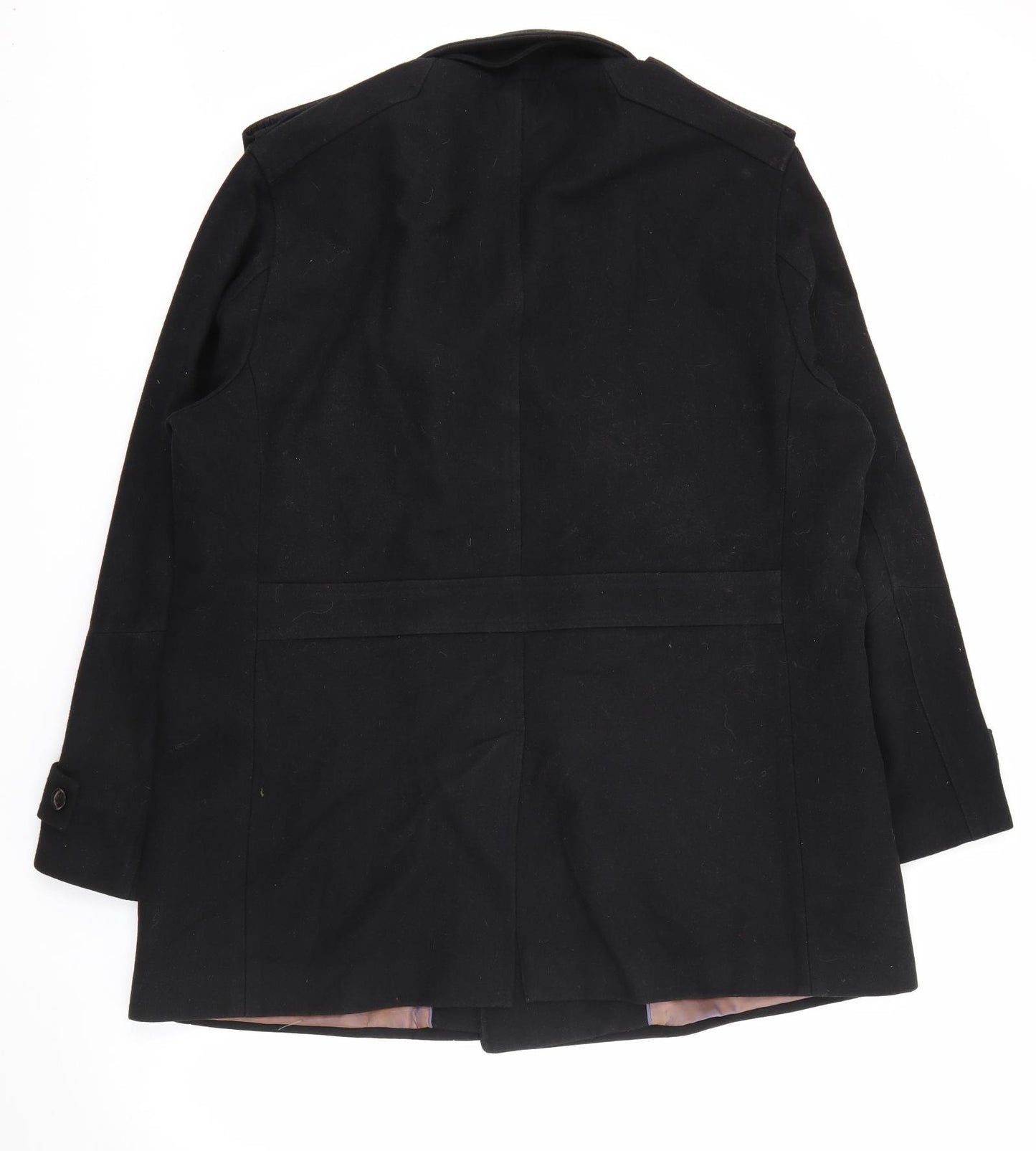 Marks and Spencer Mens Black   Overcoat Coat Size 2XL  Button
