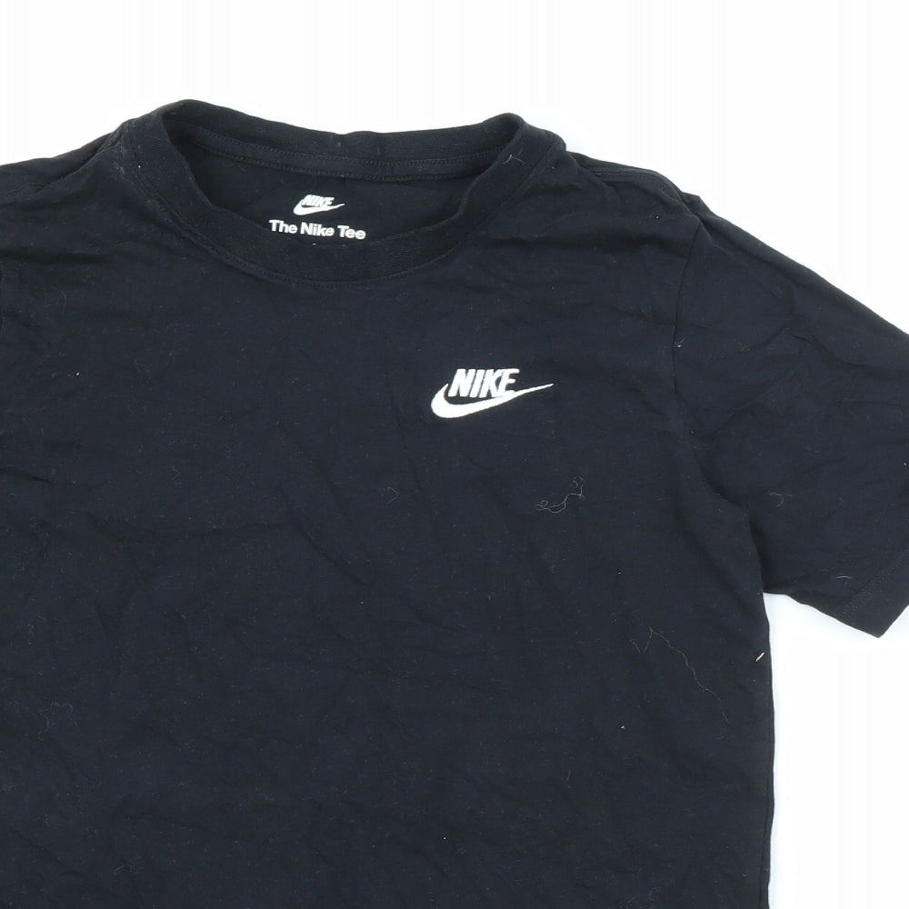 Nike Boys Black  Cotton Pullover T-Shirt Size L Crew Neck