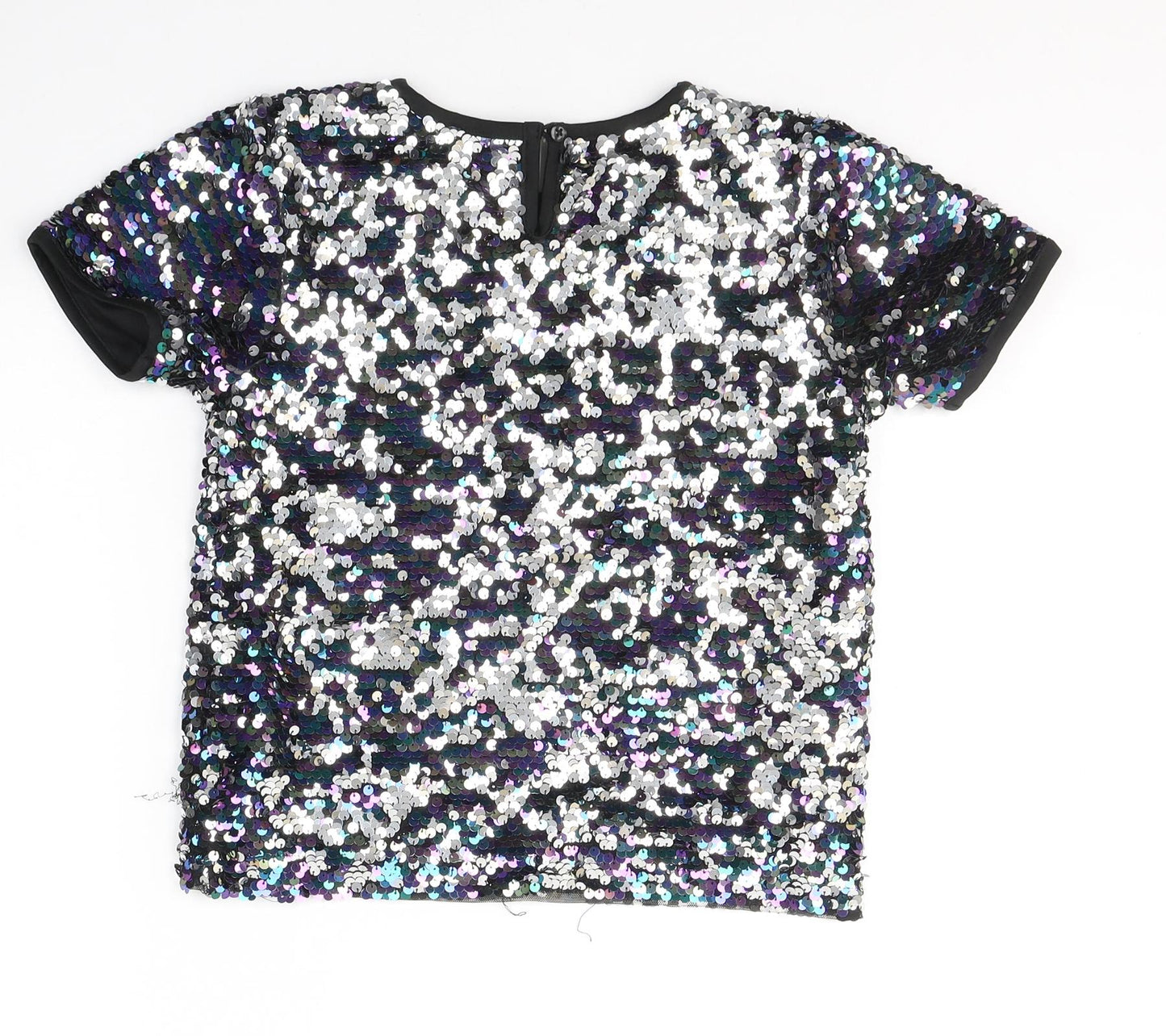 Primark Girls Black  Polyester Basic T-Shirt Size 9-10 Years Round Neck Pullover