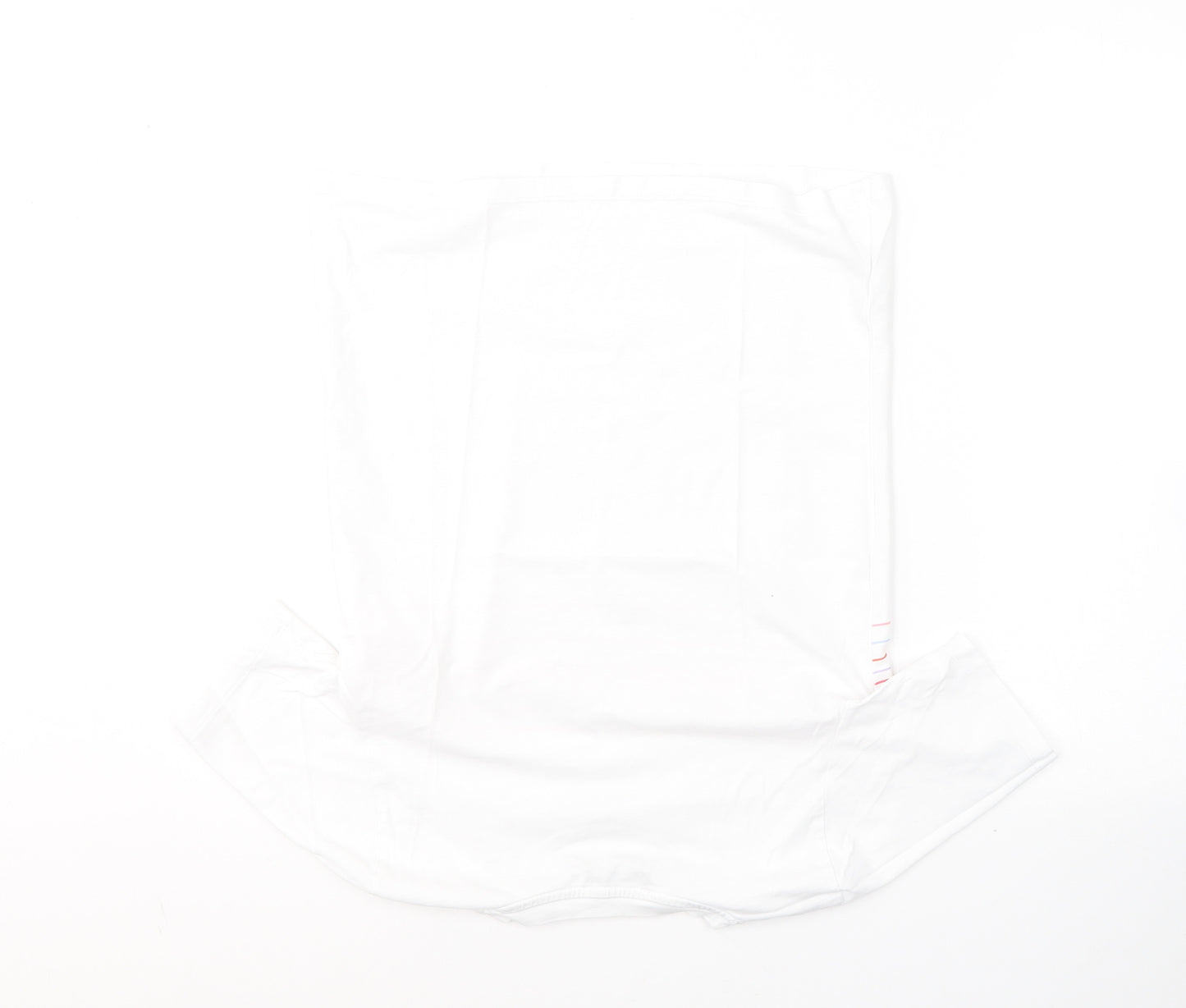 Marks and Spencer Womens White  Cotton Basic T-Shirt Size 8 Round Neck - Love