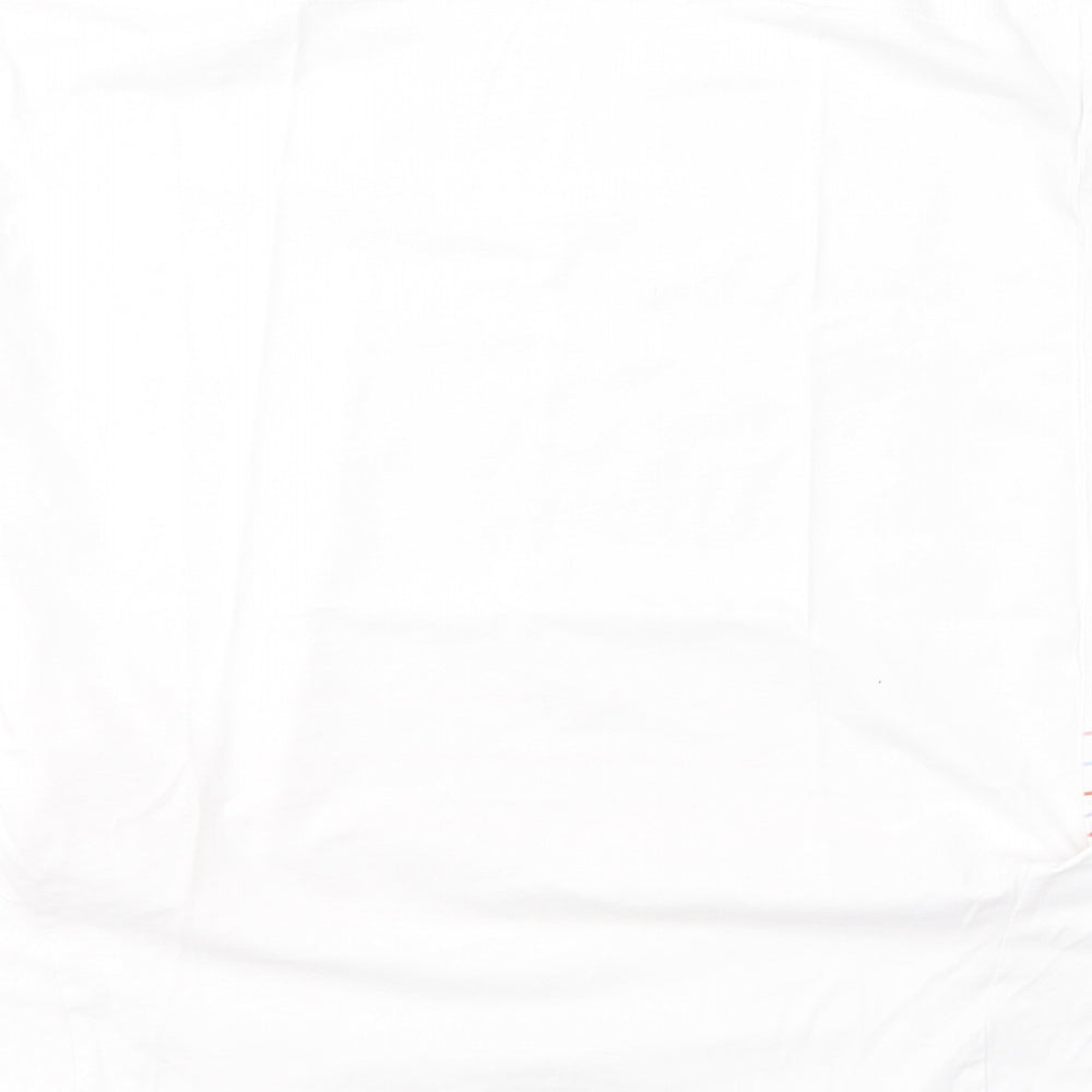 Marks and Spencer Womens White  Cotton Basic T-Shirt Size 8 Round Neck - Love