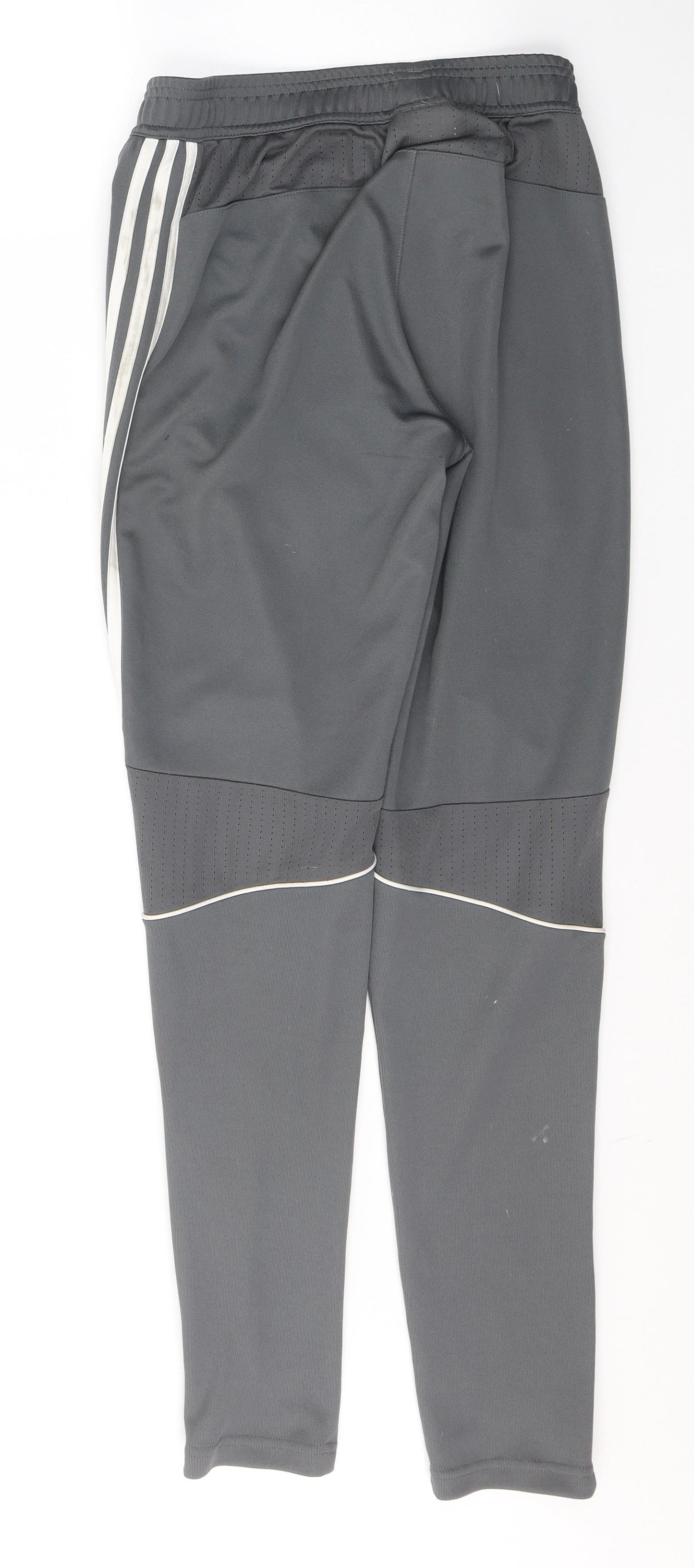adidas Mens Grey  Polyester Sweatpants Trousers Size XS L30 in Regular Pullover