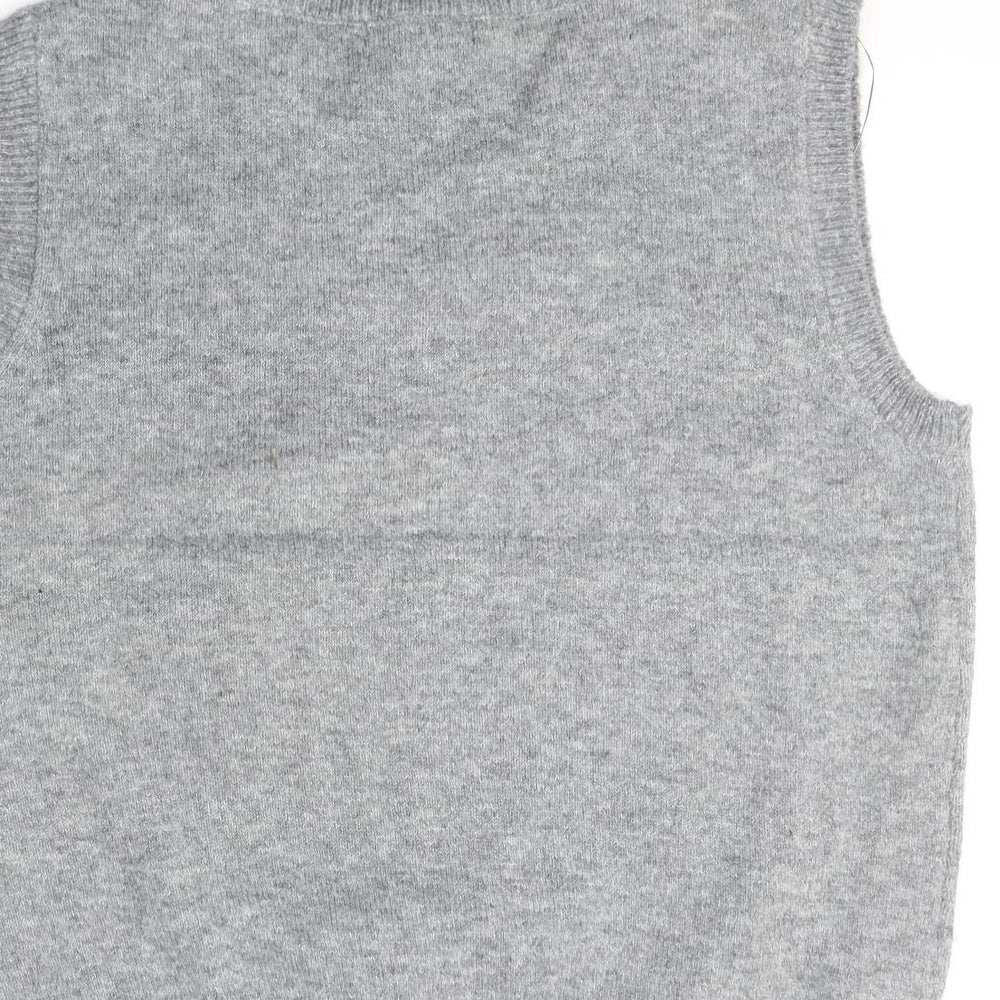 Primark Womens Grey V-Neck  Acrylic Pullover Jumper Size 10