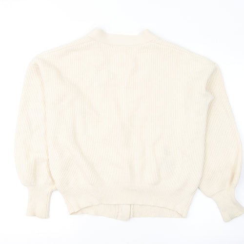 NEXT Womens Ivory V-Neck  Viscose Cardigan Jumper Size M