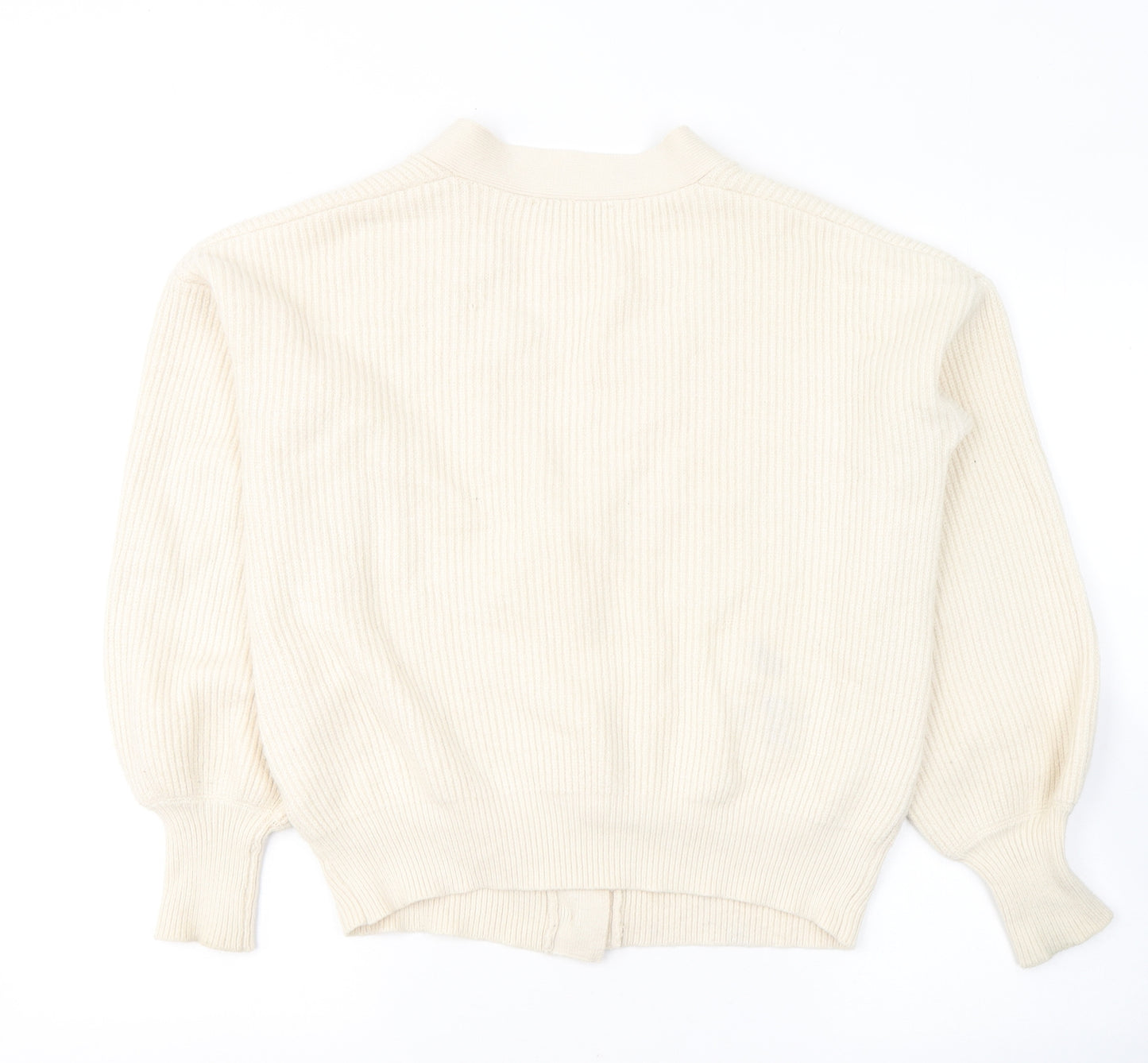 NEXT Womens Ivory V-Neck  Viscose Cardigan Jumper Size M
