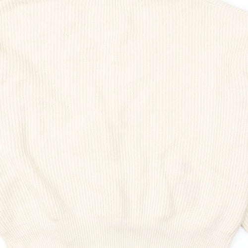 NEXT Womens Ivory V-Neck  Viscose Cardigan Jumper Size M