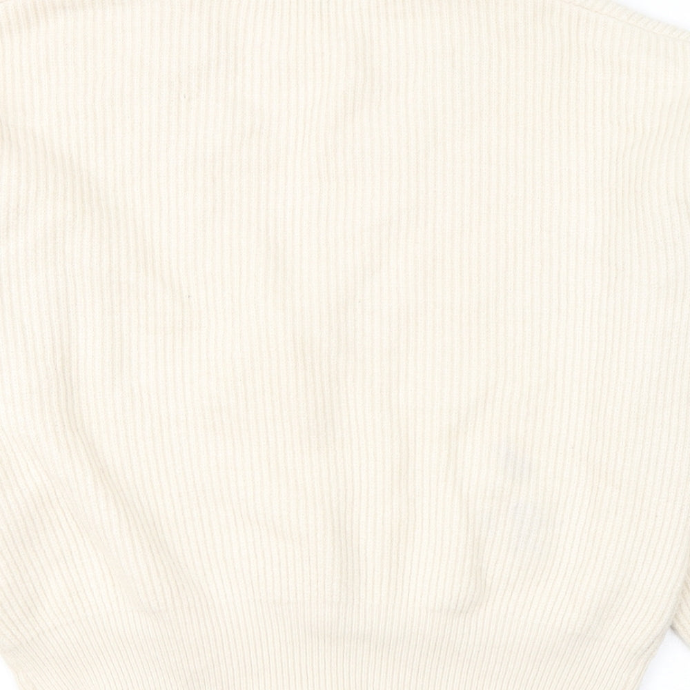 NEXT Womens Ivory V-Neck  Viscose Cardigan Jumper Size M