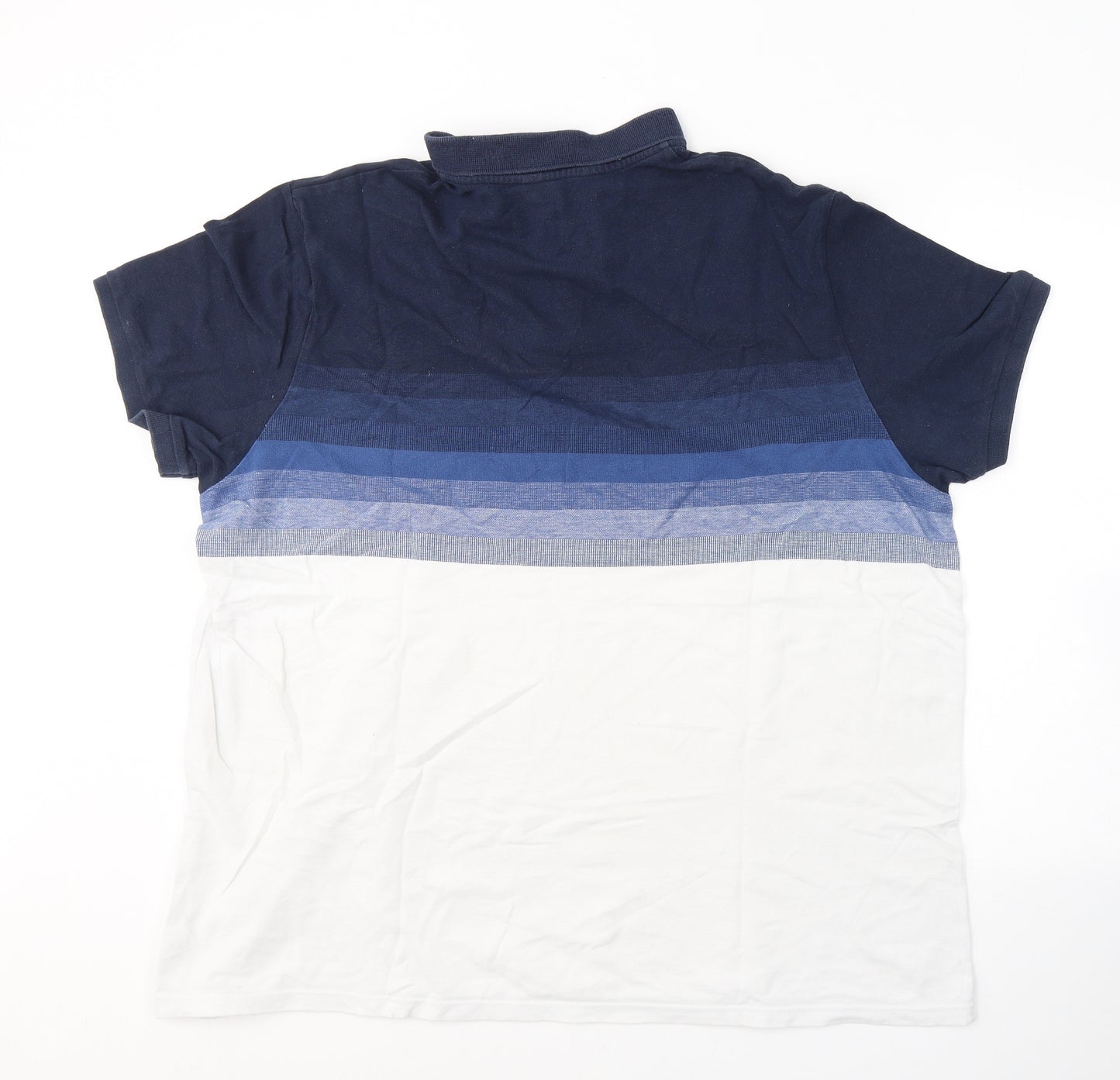 F&F Mens White Colourblock Cotton  Polo Size 3XL Collared Pullover