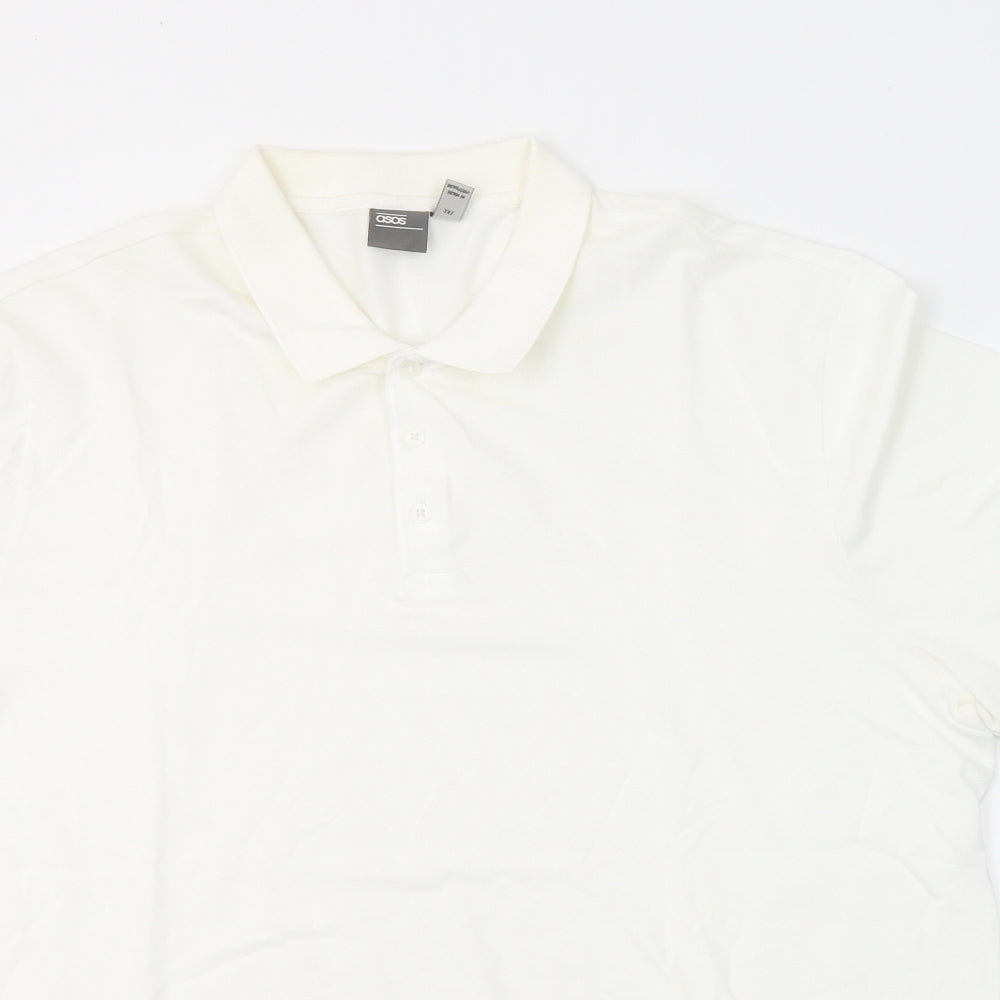 ASOS Mens White  Cotton  Polo Size 3XL Collared Pullover