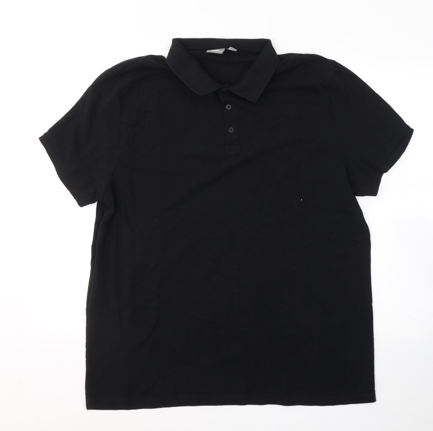ASOS Mens Black  Cotton  Polo Size 3XL Collared Pullover