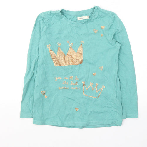 Sfera Girls Blue  Cotton Jersey Casual Size 6-7 Years Round Neck Pullover