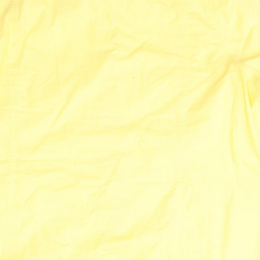 New Look Womens Yellow  Cotton Basic Button-Up Size 20 Collared