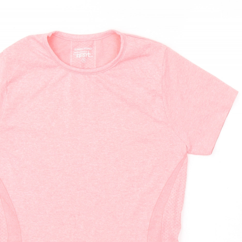 Dunnes Stores Womens Pink  Nylon Pullover T-Shirt Size S Round Neck Pullover