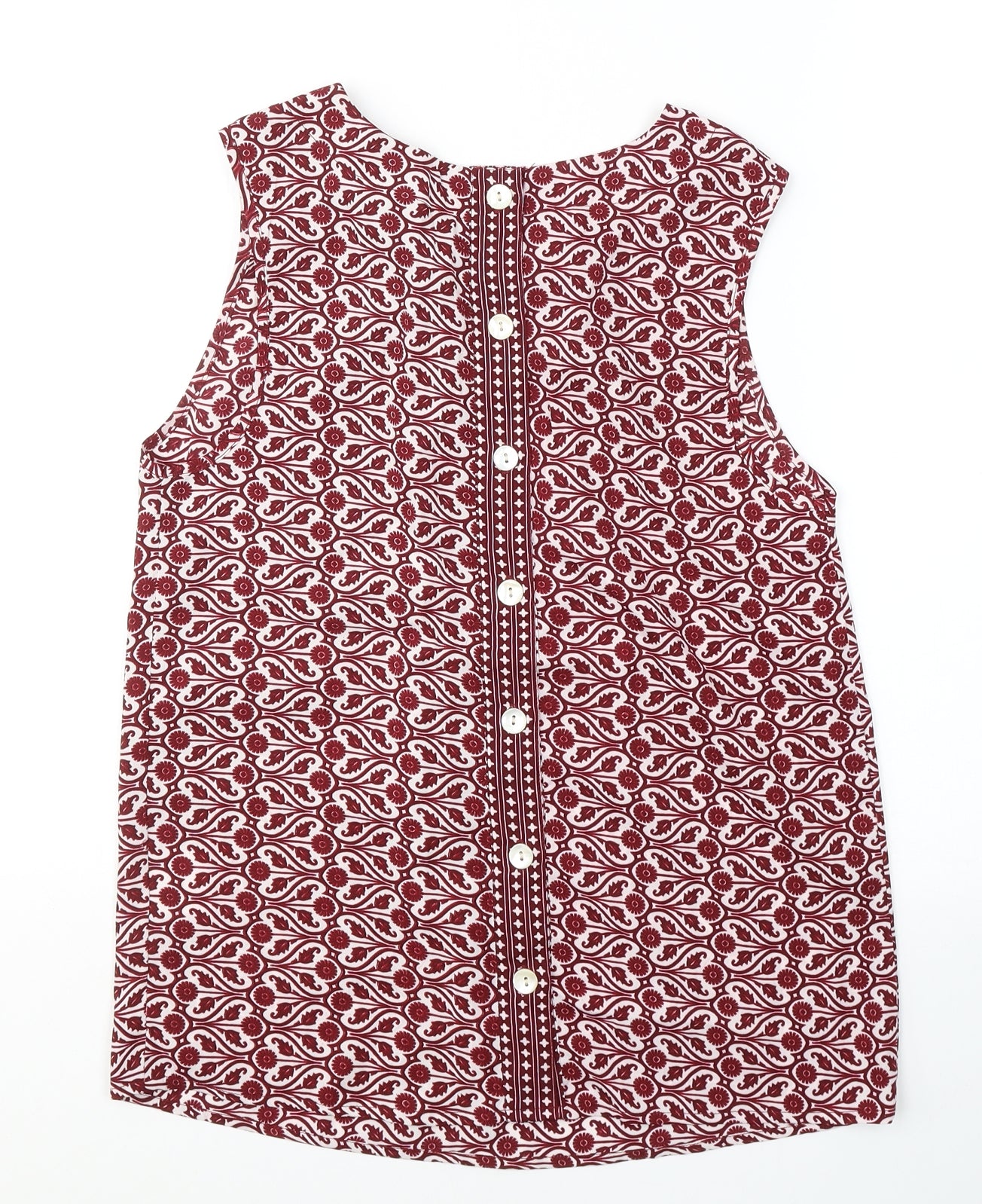 Influence Womens Red Geometric Polyester Basic T-Shirt Size 8 Round Neck