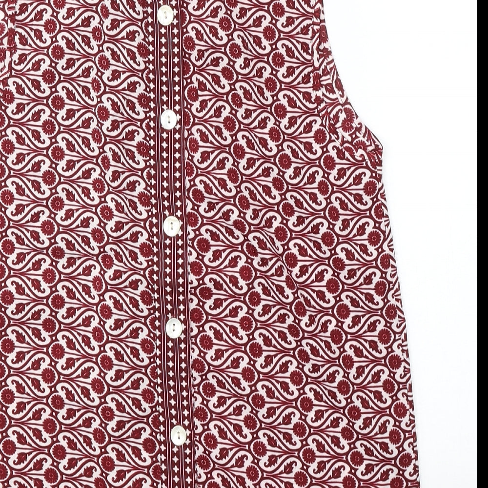 Influence Womens Red Geometric Polyester Basic T-Shirt Size 8 Round Neck