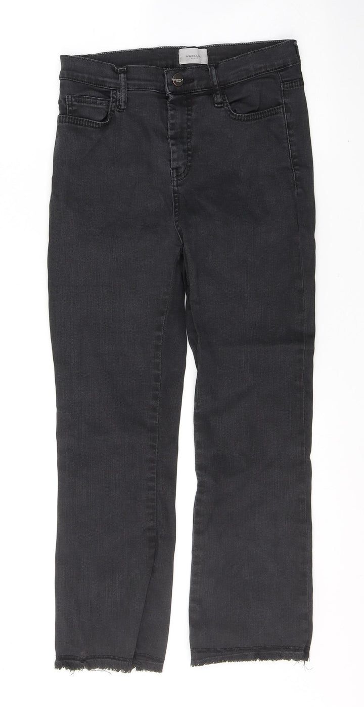 Mirella Womens Black Cotton Cropped Jeans Size 24 in L24 in Regular Button