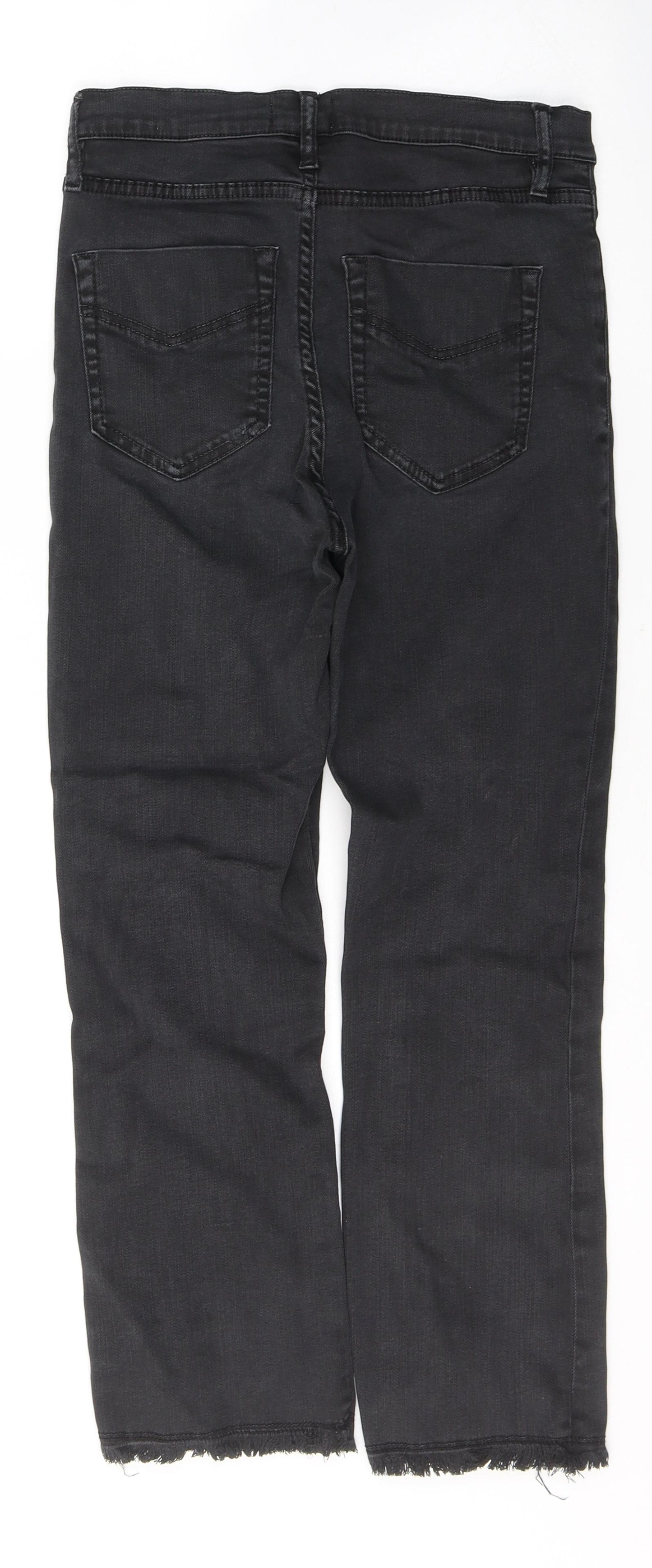 Mirella Womens Black  Cotton Cropped Jeans Size 24 in L24 in Regular Button