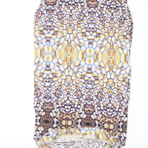 TU Womens Multicoloured Geometric Polyester Mini  Size 12  Boat Neck Pullover