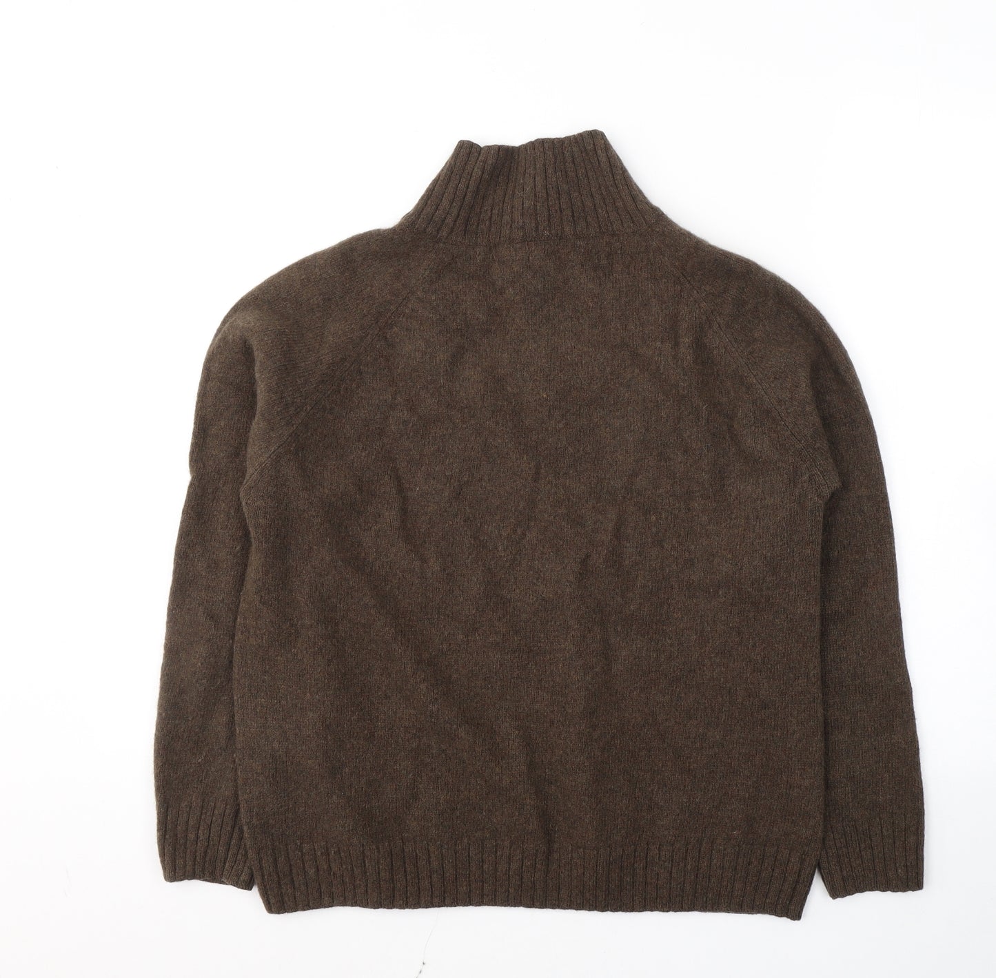 Marks and Spencer Womens Brown High Neck  Wool Pullover Jumper Size L