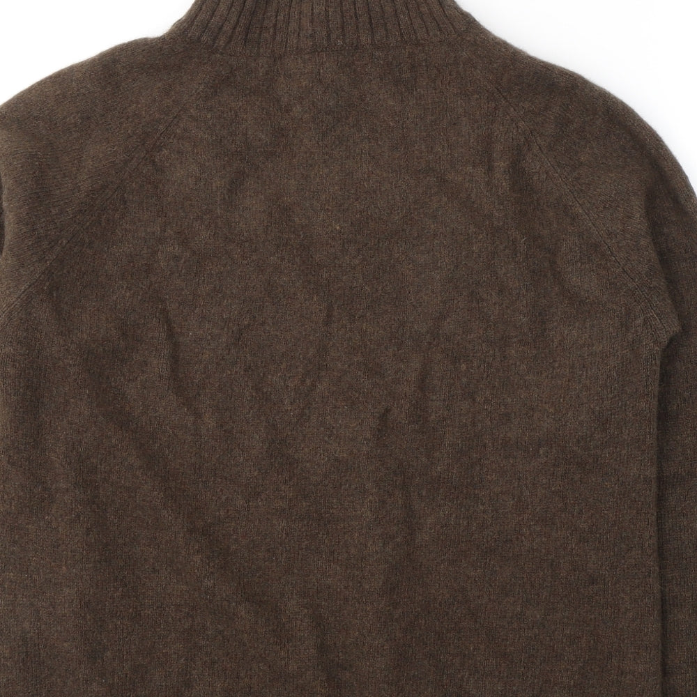 Marks and Spencer Womens Brown High Neck  Wool Pullover Jumper Size L