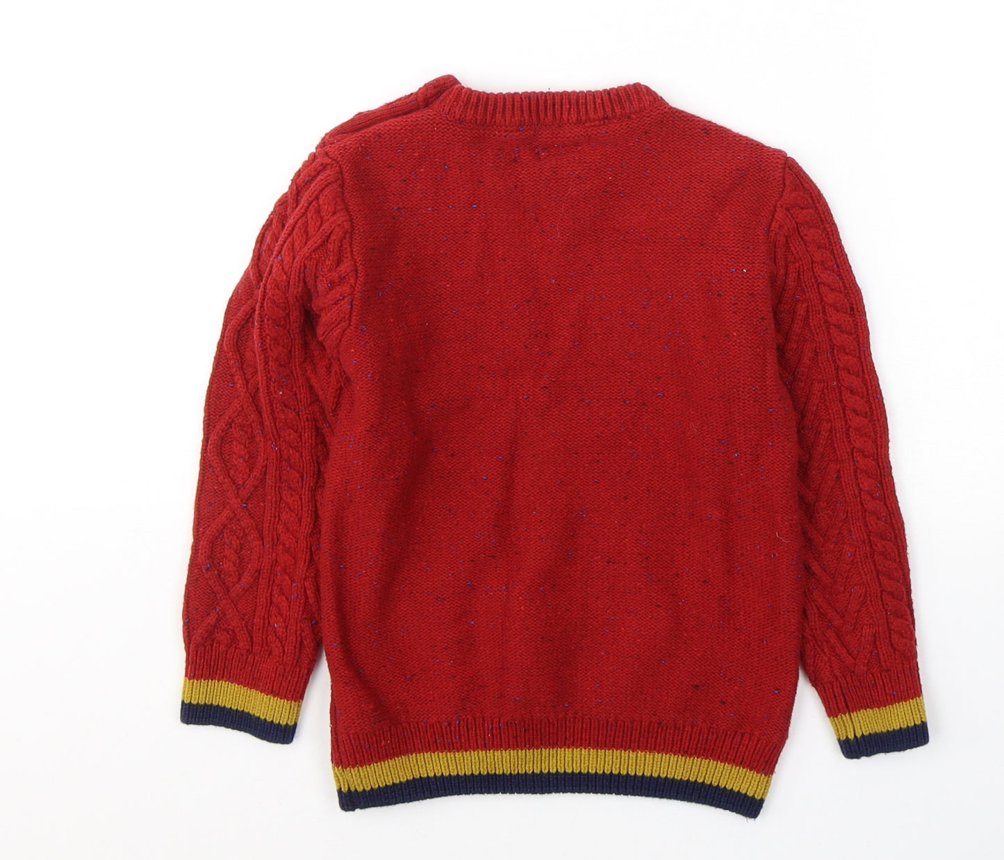 NEXT Boys Red Round Neck  Cotton Pullover Jumper Size 4-5 Years  Pullover