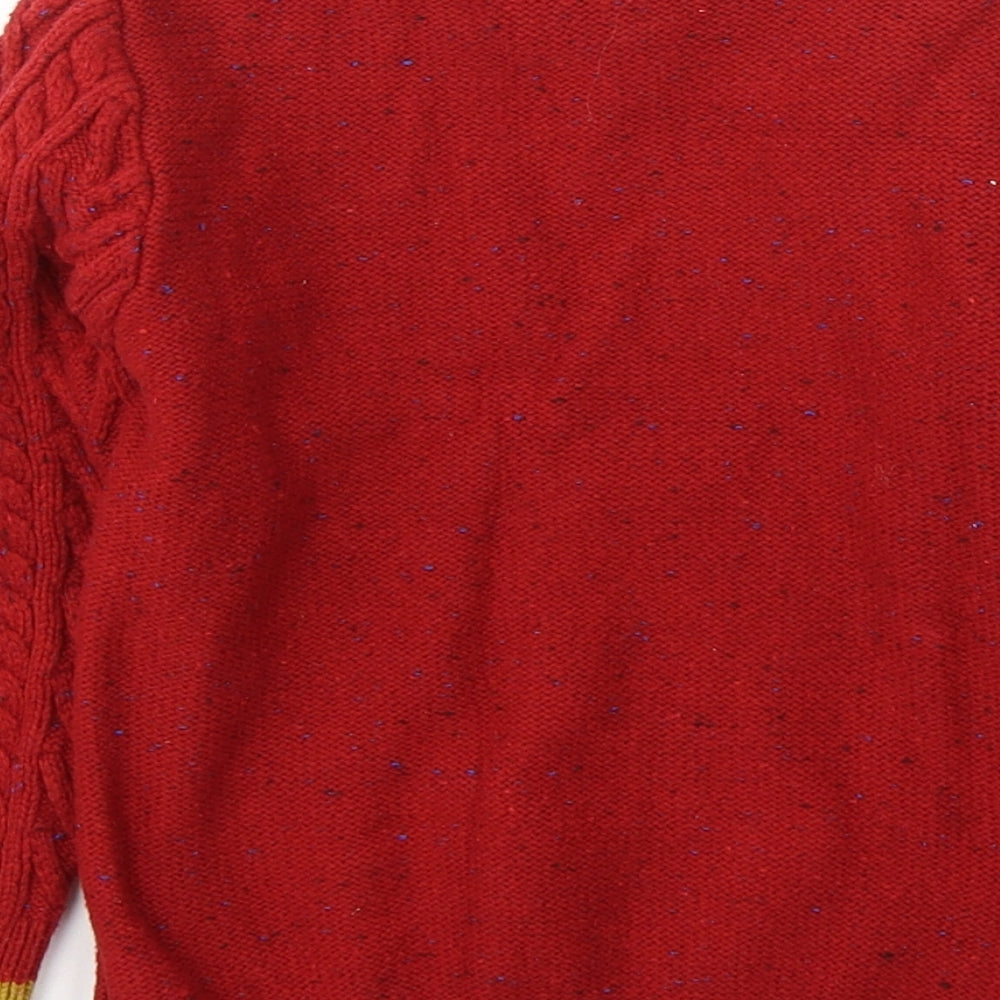 NEXT Boys Red Round Neck  Cotton Pullover Jumper Size 4-5 Years  Pullover