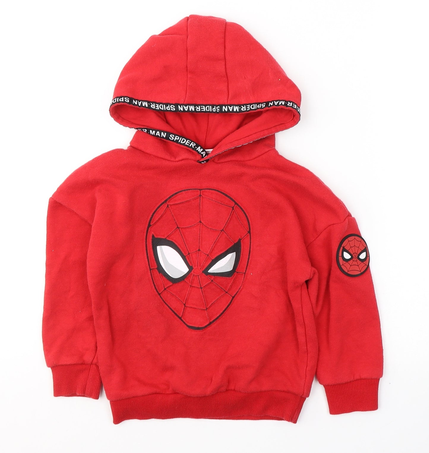 Spiderman Boys Red  Cotton Pullover Hoodie Size 3-4 Years  Pullover - Marvel