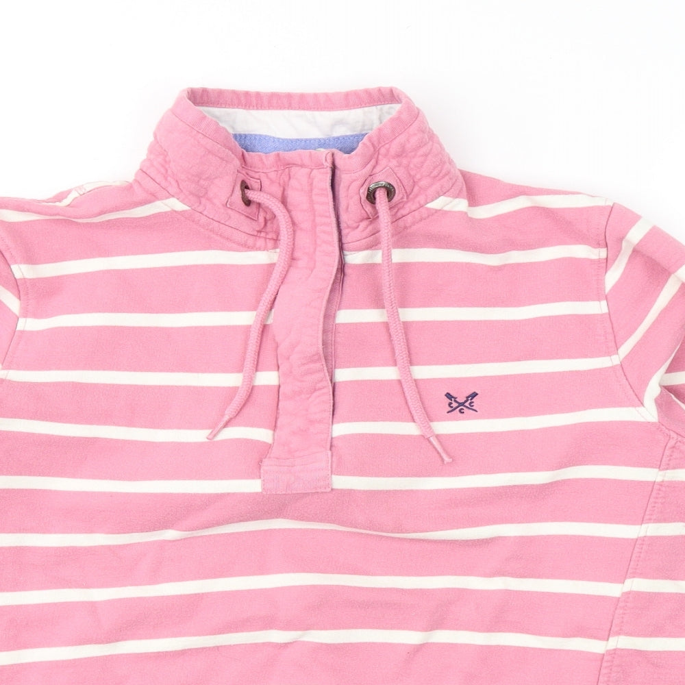 Crew Clothing Womens Pink Striped Cotton Pullover Sweatshirt Size 12  Pullover