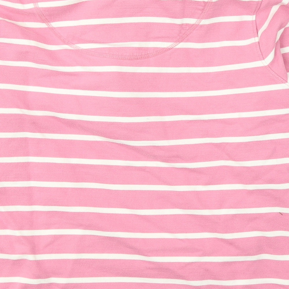 Crew Clothing Womens Pink Striped Cotton Pullover Sweatshirt Size 12  Pullover