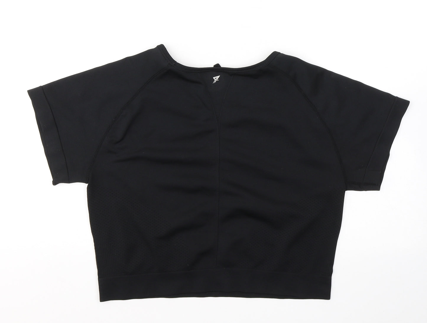 WORKOUT Womens Black  Polyester Cropped T-Shirt Size 18 Round Neck Pullover