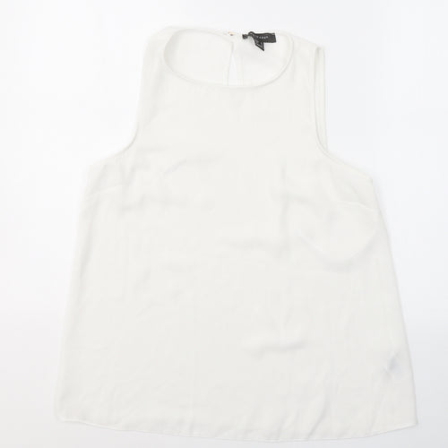 Primark Womens White  Polyester Basic Blouse Size 10 Round Neck