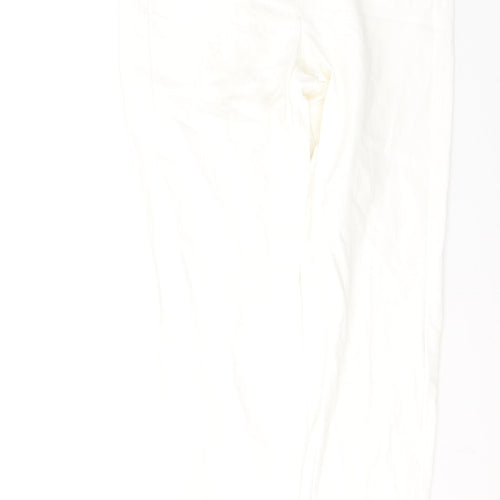 Marks and Spencer Womens White  Viscose Skinny Jeans Size 8 L29 in Regular Button